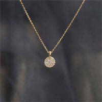Classic Gold Plated Pave French Pendant Necklace-Pendant-Sairahaz Jewelers