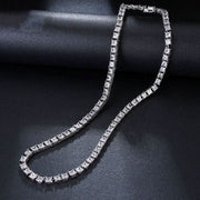 Square Luxury Cubic Zirconia Necklace-Cubin Chains-Sairahaz Jewelers