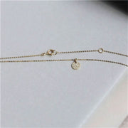 Classic Gold Plated Pave French Pendant Necklace-Pendant-Sairahaz Jewelers