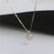 Classic Gold Plated Pave French Pendant Necklace-Pendant-Sairahaz Jewelers