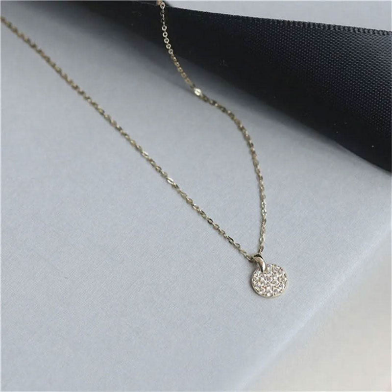 Classic Gold Plated Pave French Pendant Necklace-Pendant-Sairahaz Jewelers
