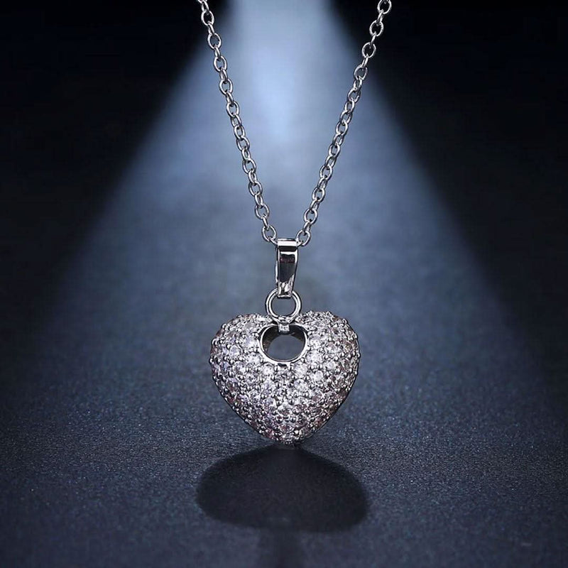 Romantic Heart Pendant Multicolor Charm Necklace-Pendant-Sairahaz Jewelers
