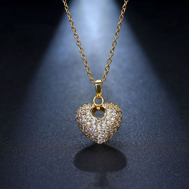 Romantic Heart Pendant Multicolor Charm Necklace-Pendant-Sairahaz Jewelers