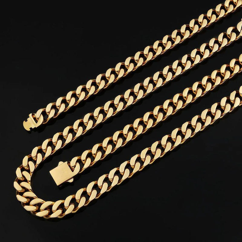 Miami Cuban Curb Chain Necklace 18K Gold Plated