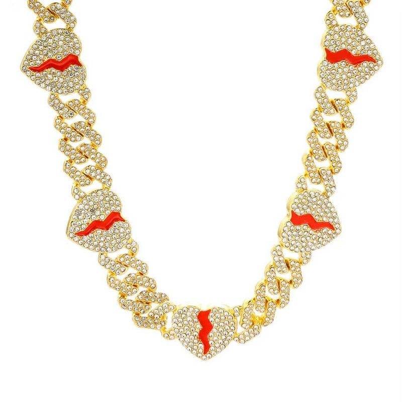 8MM Broken Heart Bling Cuban Chain-Cubin Chains-Sairahaz Jewelers