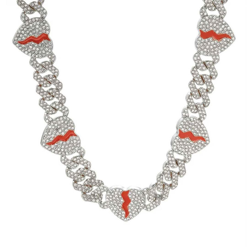 8MM Broken Heart Bling Cuban Chain-Cubin Chains-Sairahaz Jewelers
