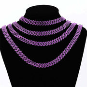 Purple Rhinestone Rhombus Prong Cuban Chain-Cubin Chains-Sairahaz Jewelers