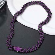 Purple Rhinestone Rhombus Prong Cuban Chain-Cubin Chains-Sairahaz Jewelers