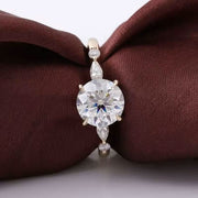 Round Cut Moissanite Ring 14k Gold-Rings-Sairahaz Jewelers