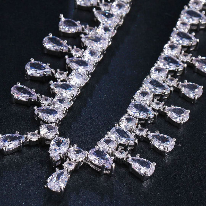 Special Occasions Glamorous Zircon Necklace-Cubin Chains-Sairahaz Jewelers