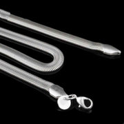 Smooth Snake Sterling Silver Necklace-Cubin Chains-Sairahaz Jewelers
