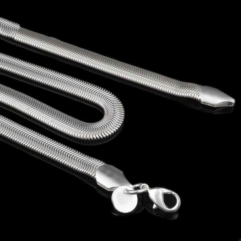 Smooth Snake Sterling Silver Necklace-Cubin Chains-Sairahaz Jewelers