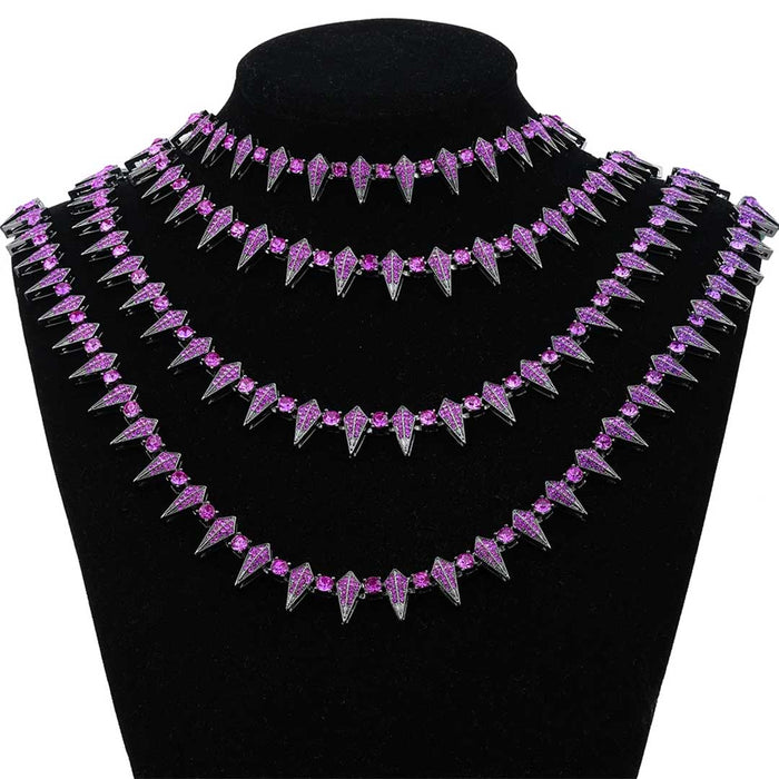 Purple Dripping Bling Tennis Cuban Chain