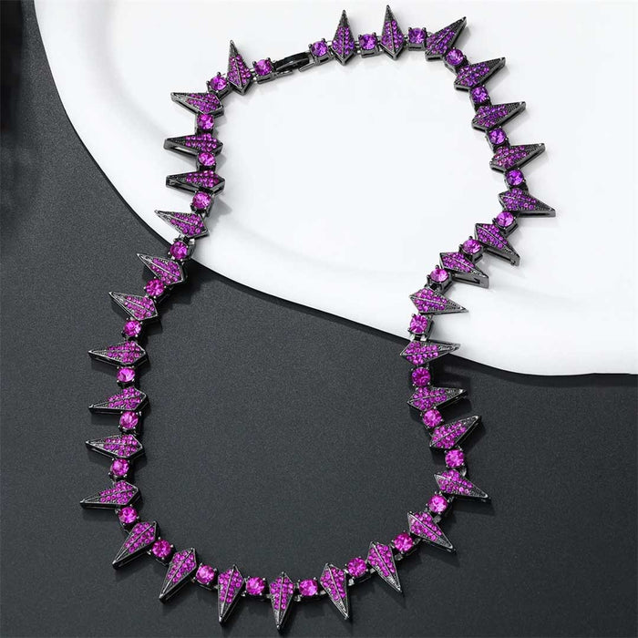 Purple Dripping Bling Tennis Cuban Chain