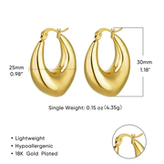 Chunky Heart Gold Plated Earrings - The Perfect Gift for Her-Earrings-Sairahaz Jewelers