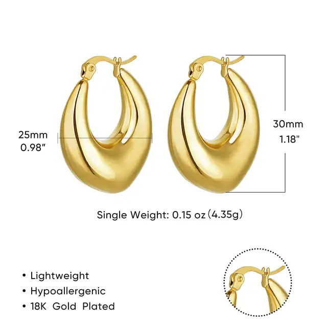 Chunky Heart Gold Plated Earrings - The Perfect Gift for Her-Earrings-Sairahaz Jewelers