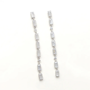 Cubic Zirconia Dangling Earrings Sterling Silver 925