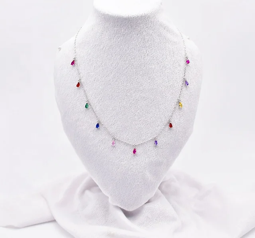 Multi-Color Rainbow Station Necklace