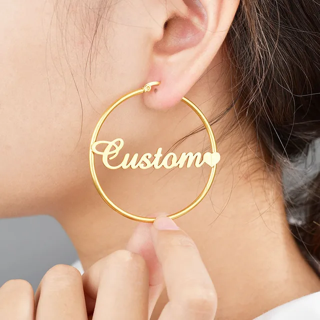 Customized Earring, 18K gold plated Personalized Name Earring 