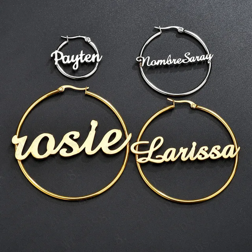 Customized Earring, 18K gold plated Personalized Name Earring 