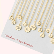 Necklace with Sign Language Symbols Sings Pendants-Personalized-Sairahaz Jewelers