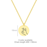 Necklace with Sign Language Symbols Sings Pendants-Personalized-Sairahaz Jewelers