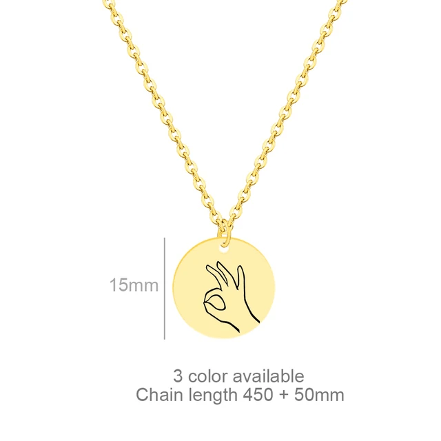 Necklace with Sign Language Symbols Sings Pendants-Personalized-Sairahaz Jewelers