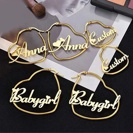 Custom Name Heart Earring