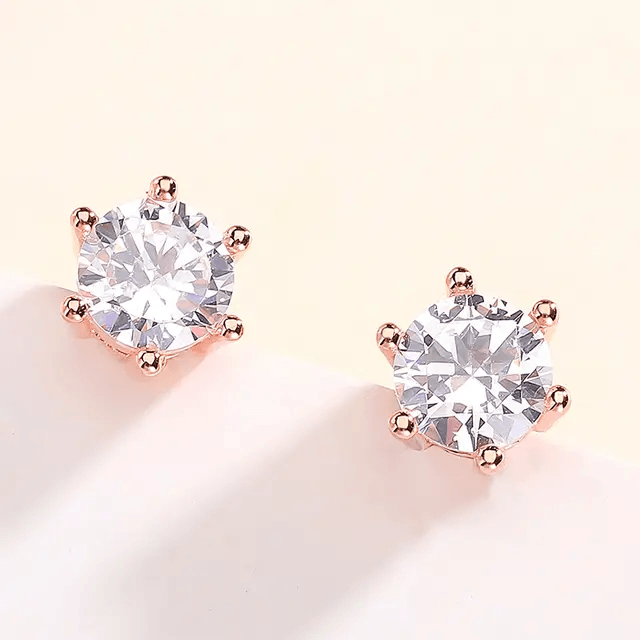 Round Cut Moissanite-Earrings-Sairahaz Jewelers