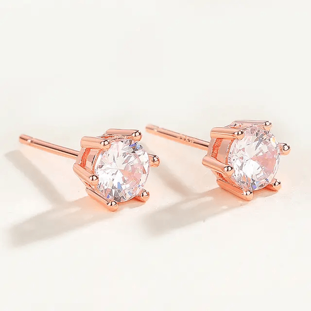 Round Cut Moissanite-Earrings-Sairahaz Jewelers
