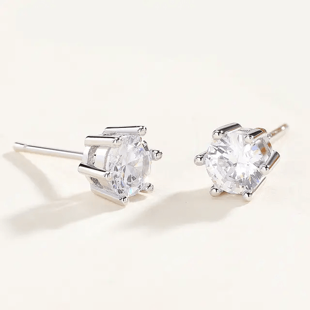 Round Cut Moissanite-Earrings-Sairahaz Jewelers