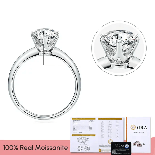Moissanite Diamond Engagement Wedding Ring-Rings-Sairahaz Jewelers
