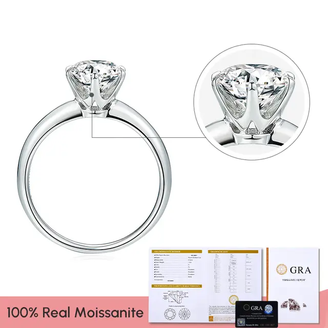 Moissanite Diamond Engagement Wedding Ring