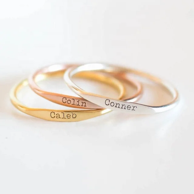 Minimilist Custom Name Ring Engraving