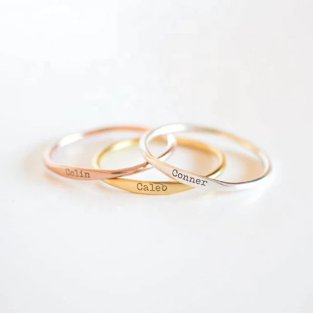 Minimilist Custom Name Ring Engraving