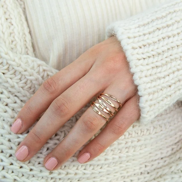 Minimilist Custom Name Ring Engraving