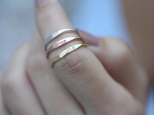 Minimilist Custom Name Ring Engraving