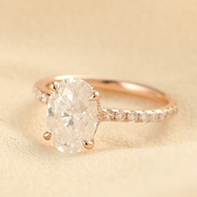 Oval Cut Moissanite Ring 14k Gold - view 3