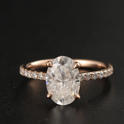 Oval Cut Moissanite Ring 14k Gold - view 1