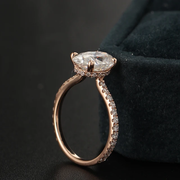 Oval Cut Moissanite Ring 14k Gold - view 2