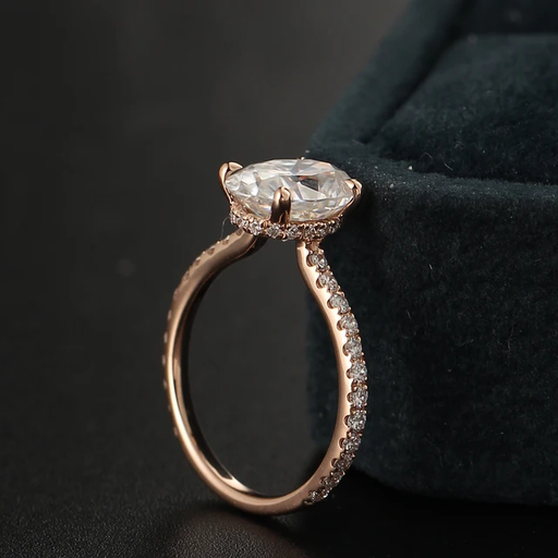 Oval Cut Moissanite Ring 14k Gold - view 2