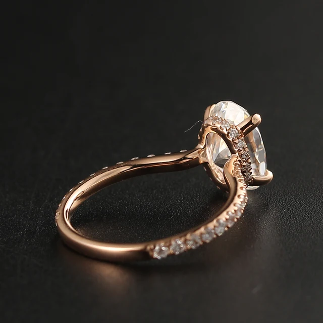 Oval Cut Moissanite Ring 14k Gold - view 5