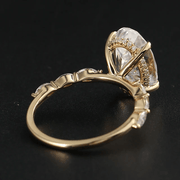 3 Carat Halo Oval Cut Moissanite Ring 14k Gold-Rings-Sairahaz Jewelers