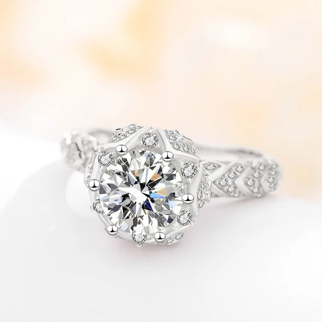 Oval Cut Halo 1 Carat Moissanite Solitaire Ring - view 4