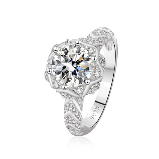 Oval Cut Halo 1 Carat Moissanite Solitaire Ring - view 1