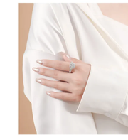 Oval Cut Halo 1 Carat Moissanite Solitaire Ring - view 5