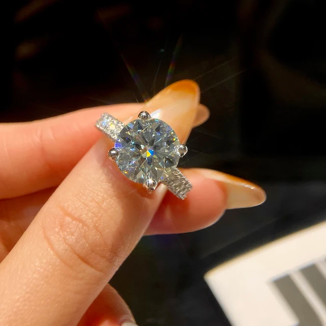 (Copy) Round Moissanite engagement ring-Rings-Sairahaz Jewelers