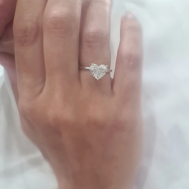 2 Carat Heart Shape Moissanite Ring