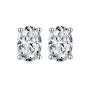 Oval Moissanite Earrings-Earrings-Sairahaz Jewelers