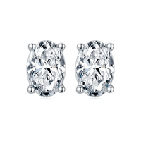 Oval Moissanite Earrings-Earrings-Sairahaz Jewelers